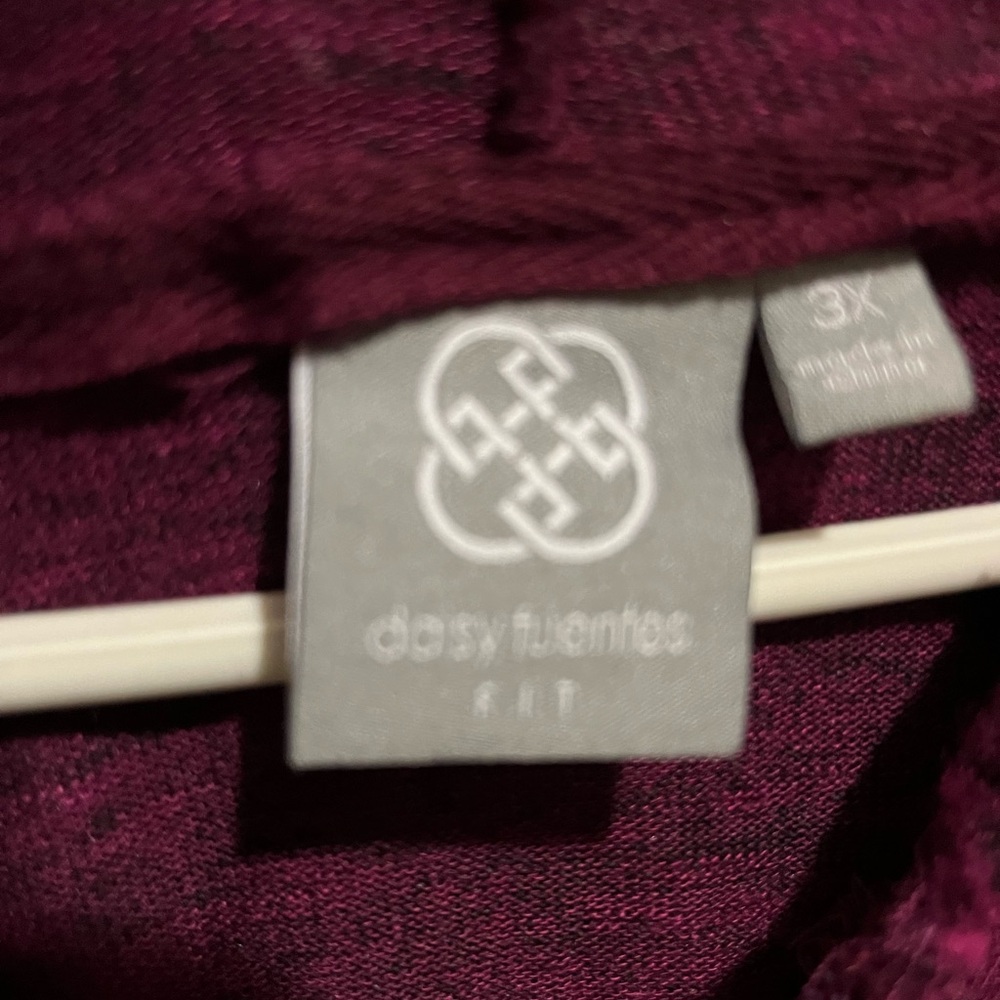 Daisy Fuentes Deep Purple Knit Hoodie - Picture 3 of 5